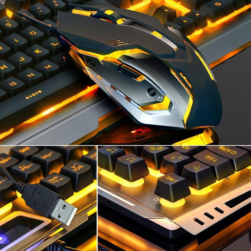 Ninja Dragons Tungsten Gold Metal Frame Gaming Keyboard and Mouse Set